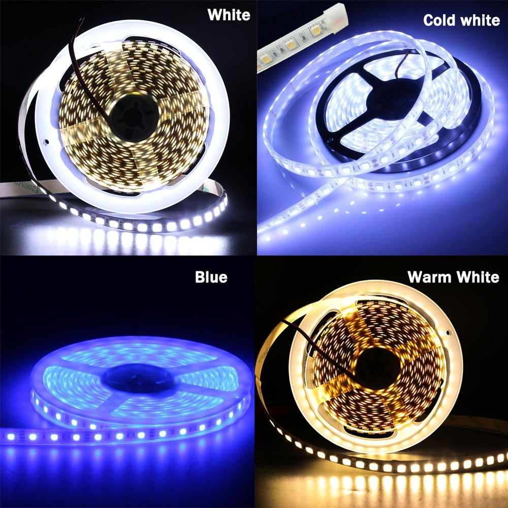 5M 600 LED 5054 LED Strip Light Waterproof DC12V Ribbon Tape Brighter Than 5050 Cold White/Warm White/Ice Blue/Red/Green/blue
