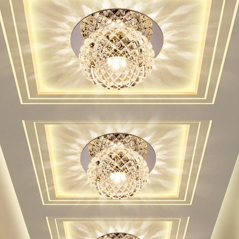 LED Downlights AC110V 220V Surface Mount Crystal 3W 5W Led Downlights Ceiling Spot Light Lamps Porch light For Indoor Bedroom Home lighting DA