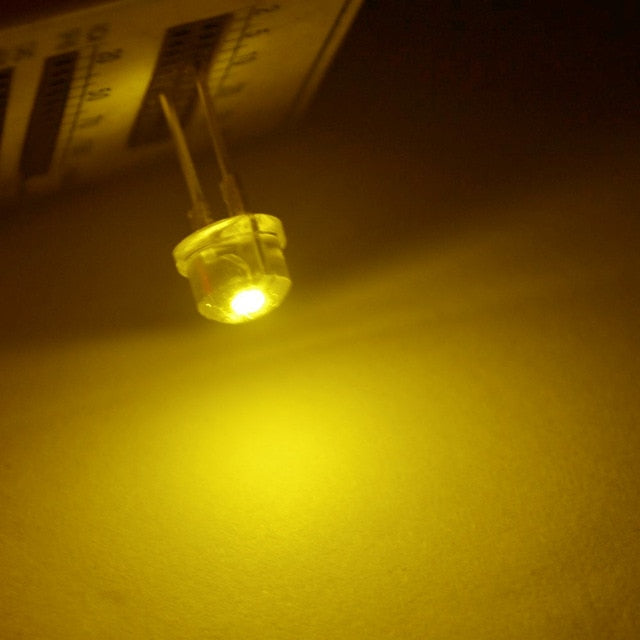 50pcs 8mm 0.5W white red yellow blue green Diode Led power straw hat lamp bead light emitting diodes Lamp bulb bright light