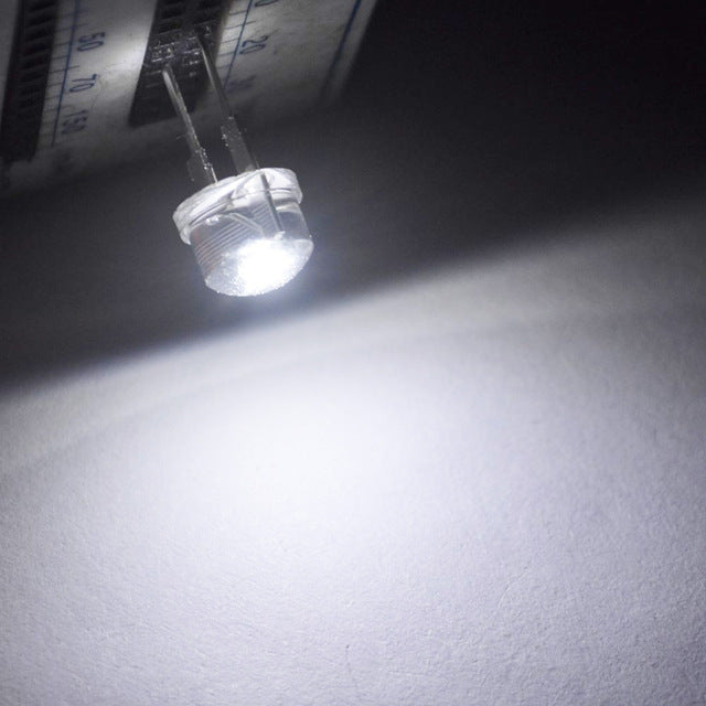 50pcs 8mm 0.5W white red yellow blue green Diode Led power straw hat lamp bead light emitting diodes Lamp bulb bright light