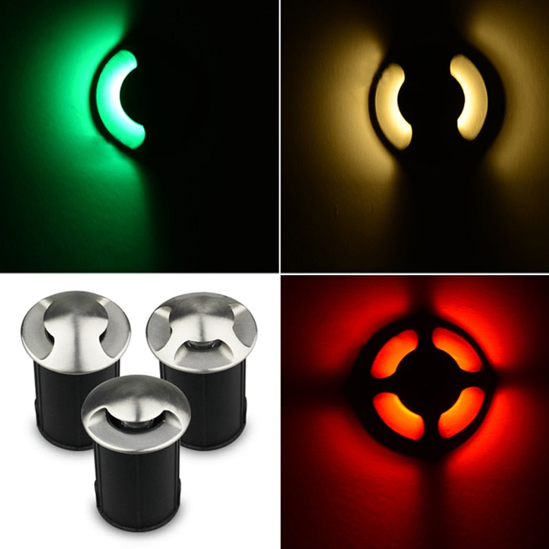 IP68 3W 1W LED Underground light Ground Garden Path Floor Lamp Outdoor Underground Buried Yard Lamp Landscape Light 85-265V DC12