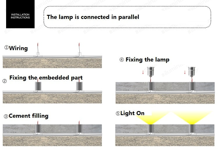 IP68 3W 1W LED Underground light Ground Garden Path Floor Lamp Outdoor Underground Buried Yard Lamp Landscape Light 85-265V DC12