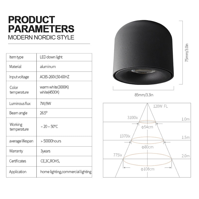 Aisilan LED Downlight Ceiling Spot light Nordic Living Lamp For Kitchen Bedroom Chip Embedded Spotlights AC90-260V