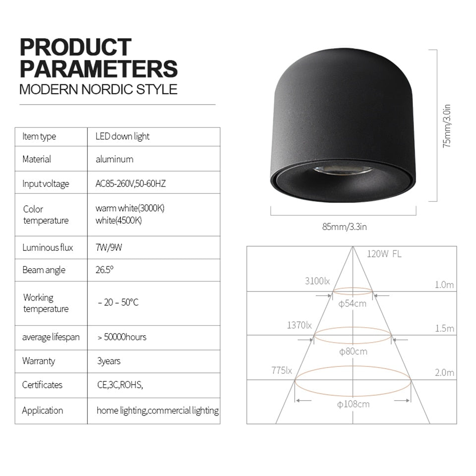 Aisilan LED Downlight Ceiling Spot light Nordic Living Lamp For Kitchen Bedroom Chip Embedded Spotlights AC90-260V