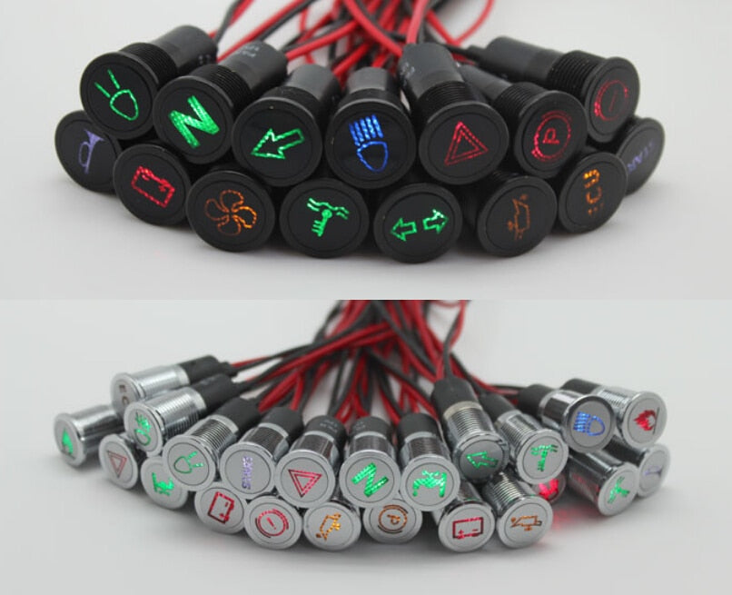 16mm Waterproof Lamp FILN 12V LED Car Boat LED Warning Dashboard Signal Lights Instrument Pilot light