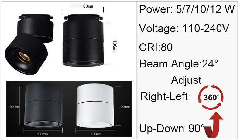 Spot tracking light 10W led tracking lamp warm white surface mounted Ceiling spotlight for clothes shoes lighting