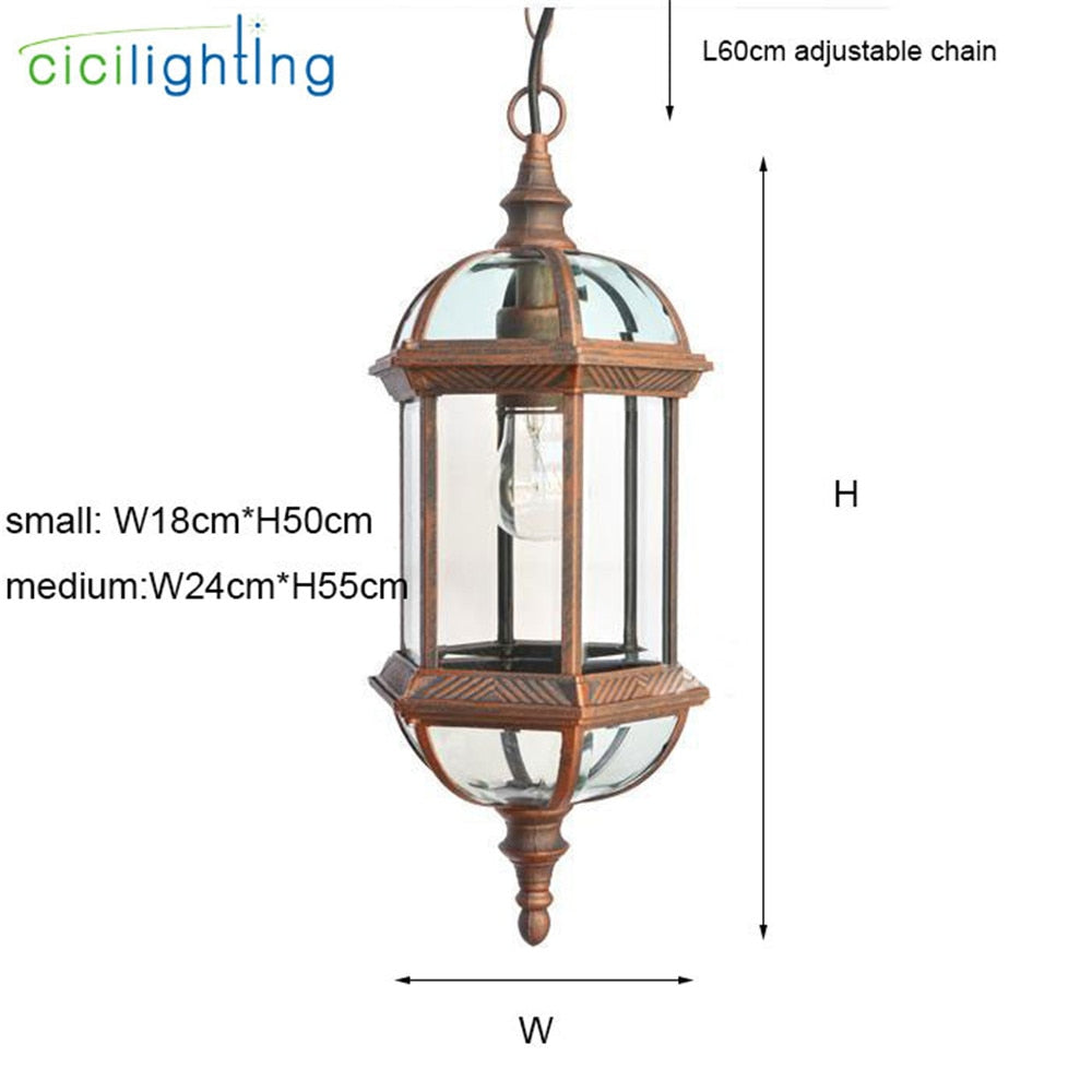 Outdoor Light balcony Retro lamp pastoral glass shade Pendant lamps outdoor pastoral lighting corridor dining Pendant Lights