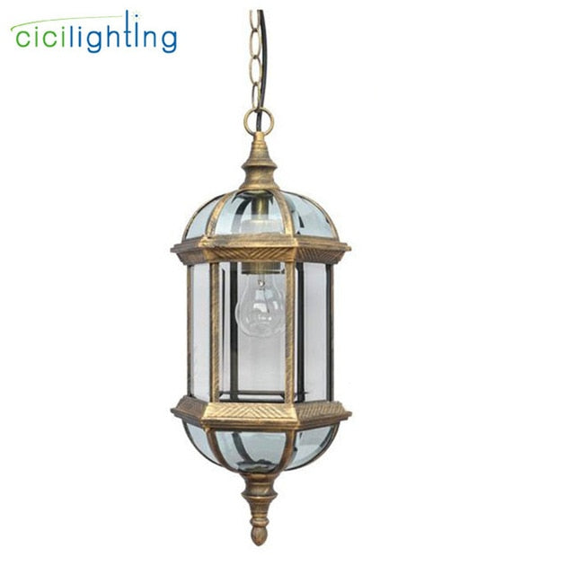 Outdoor Light balcony Retro lamp pastoral glass shade Pendant lamps outdoor pastoral lighting corridor dining Pendant Lights