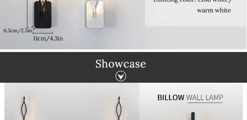 Modern Minimalist Wall Lamps Living Room Bedroom Bedside 16W AC96V-260V LED Sconce black white Lamp Aisle Lighting decoration