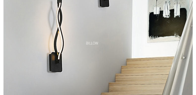 Modern Minimalist Wall Lamps Living Room Bedroom Bedside 16W AC96V-260V LED Sconce black white Lamp Aisle Lighting decoration