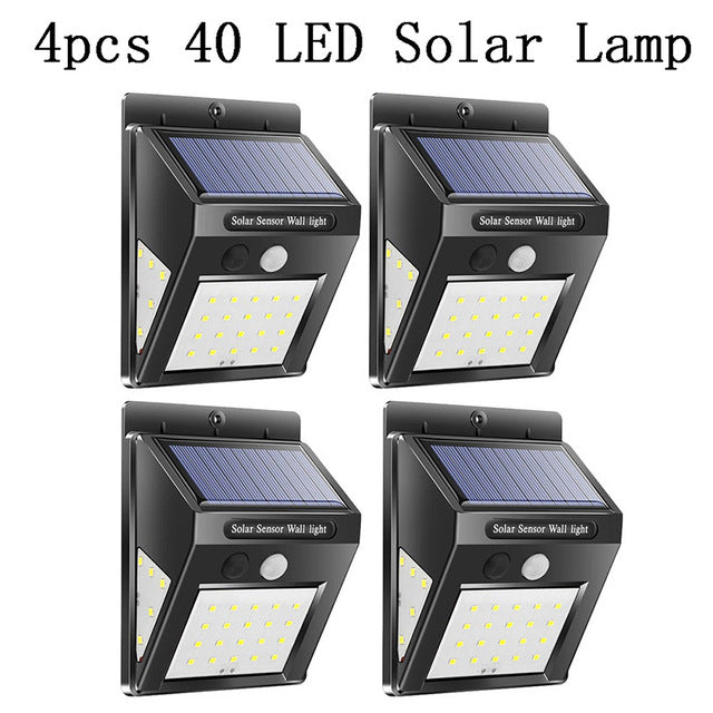 LED Solar Power Lamp PIR Motion Sensor 1/2/4pcs Solar Garden Light Outdoor Waterproof Energy Saving Wall Security Lamp