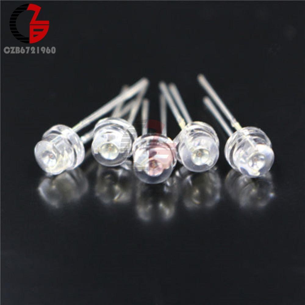 100Pcs 5mm Diode Straw Hat White Red Green Blue Yellow Purple Smd Smt Led Clear Super Bright Wide Angle Bulb 20000mcd Lamp - LED Lights For Sale : Affordable LED Solutions : Wholesale Prices