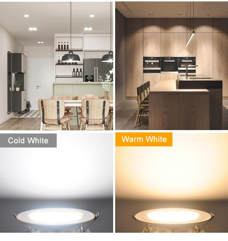 Kaguyahime LED Downlight Gold/Silver/White Ultra Thin Aluminum 3W 5W 9W 12W 15W 18W Down Light 220V Round Recessed Spot Lighting