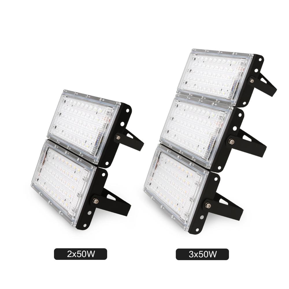 LED Floodlight Outdoor Spotlight 10W 50W Wall Washer Lamp Reflector IP65 Waterproof Lighting Garden RGB Flood Light AC 220V 240V