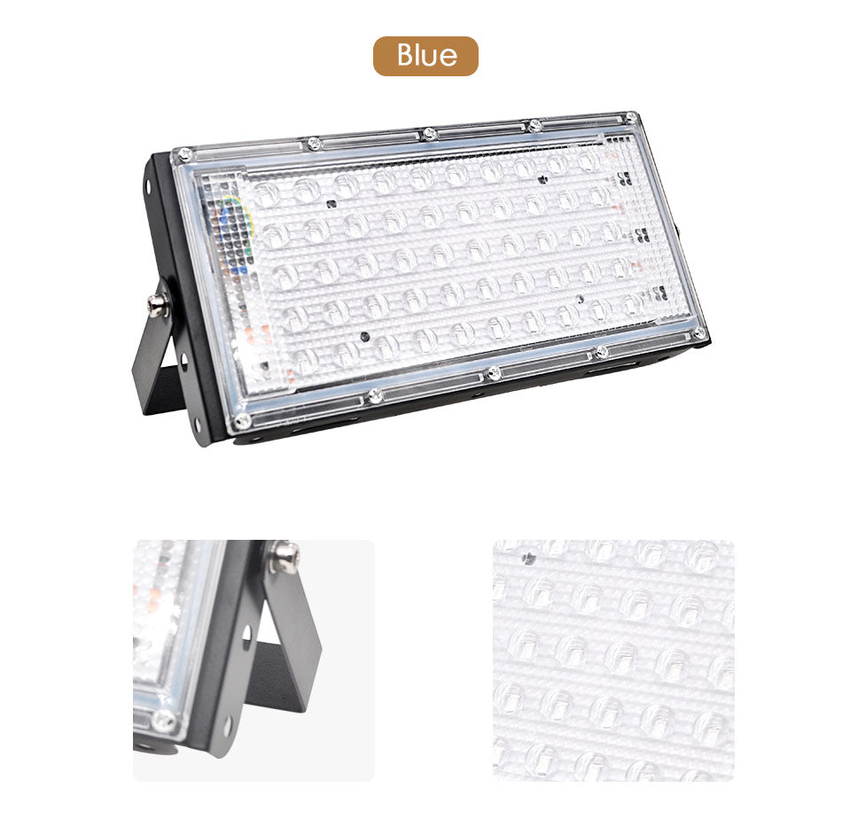 LED Floodlight Outdoor Spotlight 10W 50W Wall Washer Lamp Reflector IP65 Waterproof Lighting Garden RGB Flood Light AC 220V 240V