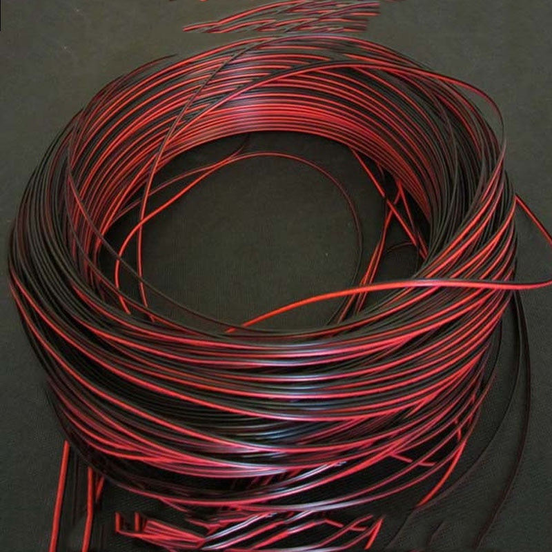 LED Cable 5M 2 Pin Red Black Copper Cable PVC Insulated Wire Electric Cable Speaker Wire DIY Connect Line Copper Car Audio LED cable