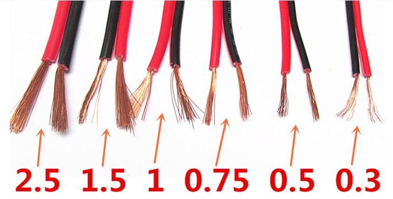LED Cable 5M 2 Pin Red Black Copper Cable PVC Insulated Wire Electric Cable Speaker Wire DIY Connect Line Copper Car Audio LED cable