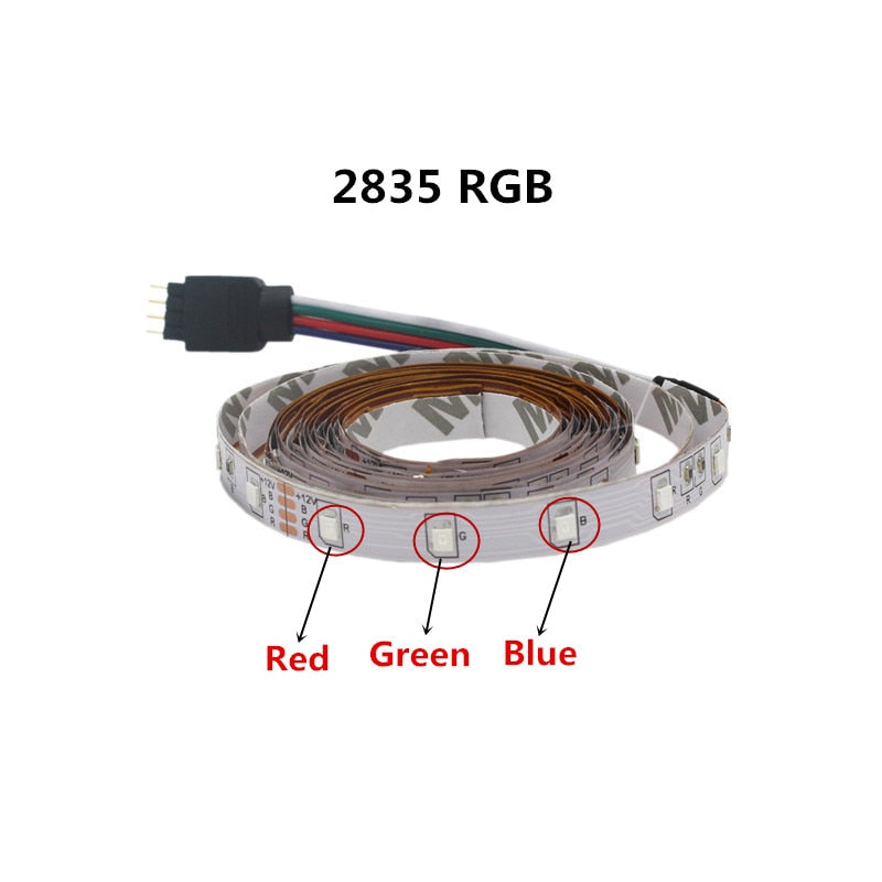 5m LED Strip 1m 2m 5m/pack SMD2835 Set Ultra Bright Light DC 12V Warm White Blue Red Green LED Ribbon Flexible lamp bulb