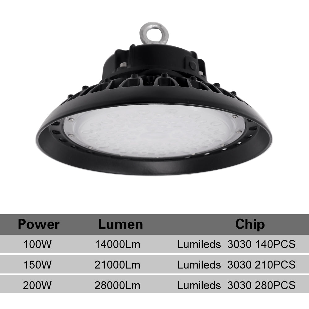 UFO LED High Bay Lighting Industrial Spotlight 100W 150W 200W Ultra-thin Waterproof Commercial Workshop Lighting