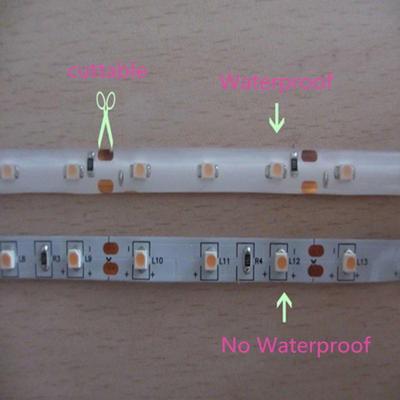 Pink LED Strip light IP65 Waterproof 3528 SMD 60LED/M 5M flexible LED rope bar light DC12V Led decoration tape