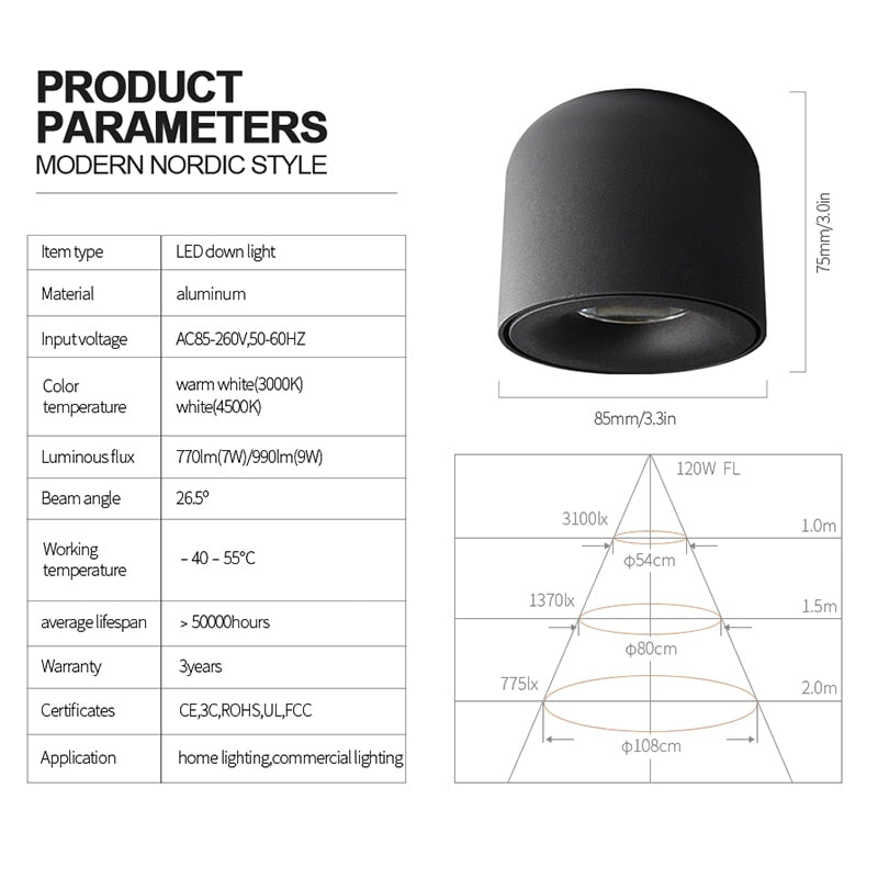 Aisilan LED Downlight Ceiling Spot light Living Lamp Nordic Lighting For Kitchen Foyer Bathroom Spot light Surface mounted