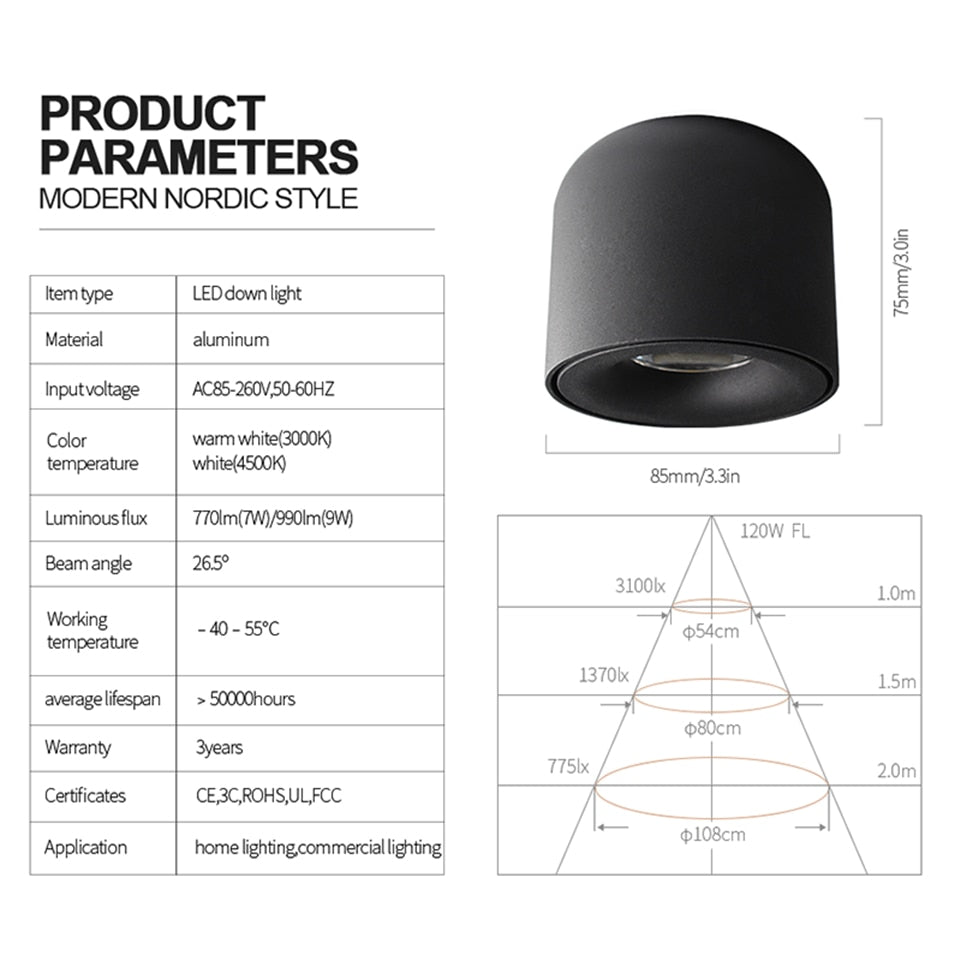 Aisilan LED Downlight Ceiling Spot light Living Lamp Nordic Lighting For Kitchen Foyer Bathroom Spot light Surface mounted