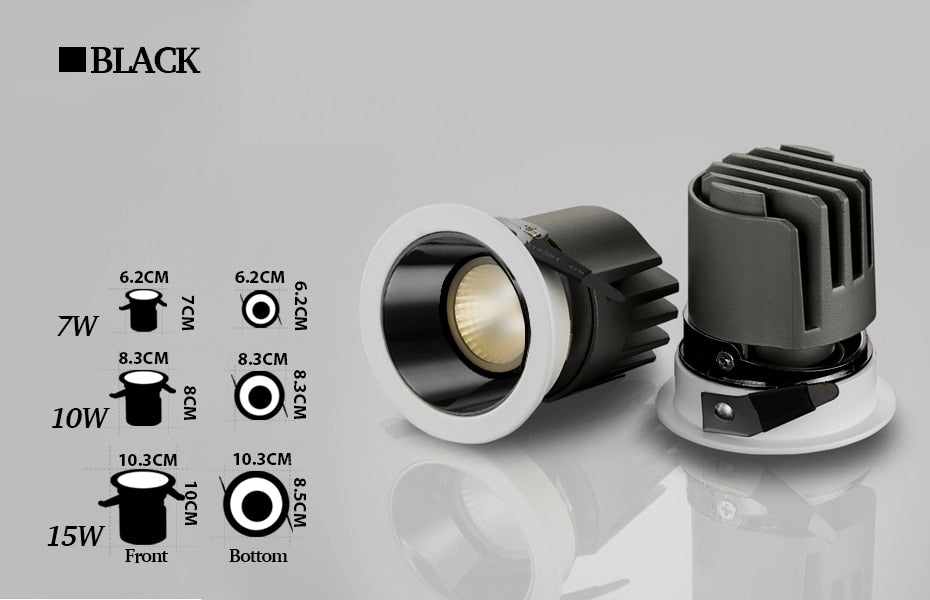 Led downlight 7w 9w 15w Gold/Chrome/Rose Gold/Coffee/Black led Spot Lighting foyer kitchen indoor lighting led ceiling