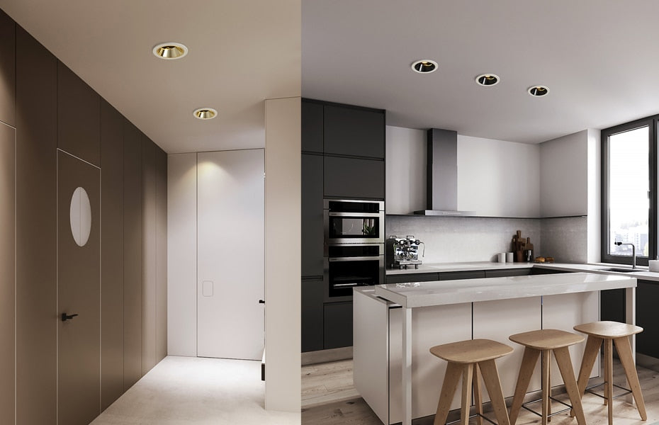 Led downlight 7w 9w 15w Gold/Chrome/Rose Gold/Coffee/Black led Spot Lighting foyer kitchen indoor lighting led ceiling