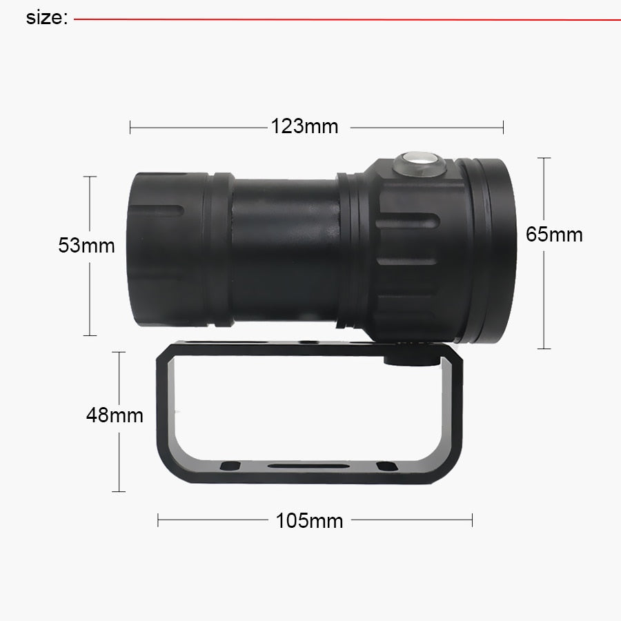 New LED Diving Flashlight Underwater 80M XHP70 / L2 Photography Video Camera Tactical Flashlight Blue +White LED Lantern Torch