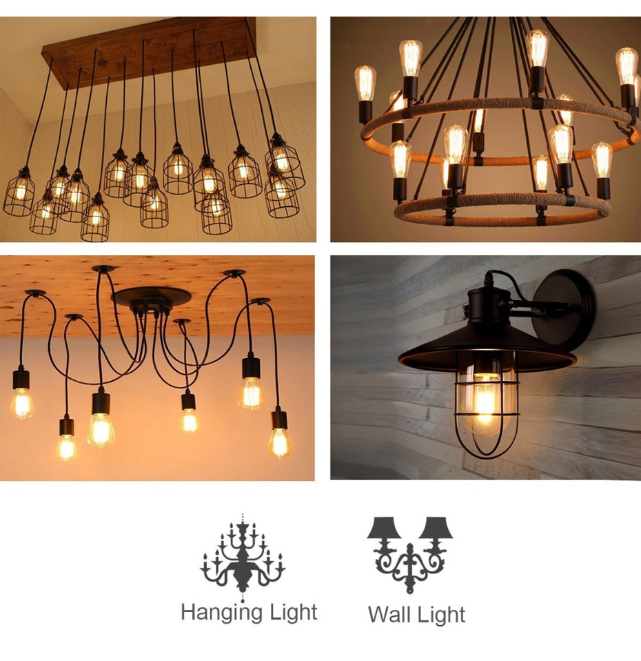 E27 LED Filament Bulb Light Retro Edison Transparent Housing Lamp 2W 110V/220V S14 led String replacement bulb home holiday deco