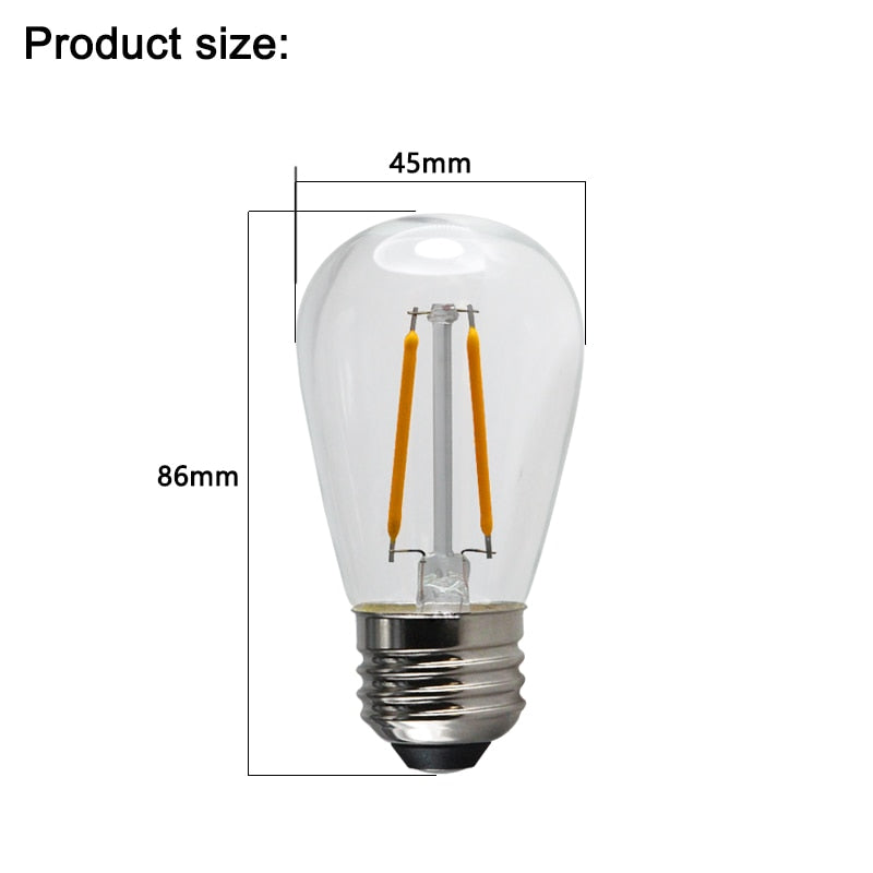 lampada led e27 110v 220v bulbs light s14 ST45 2W filament bulb IP65 outdoor christmas decorations for home lighting E27 lamp