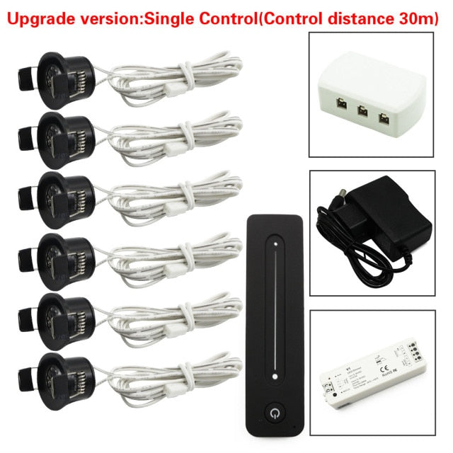 LEDIARY Black Mini Spot LED Remote Dimmable Downlights 1.5W 27mm Cut Hole 110-220V Ceiling Recessed Mounted Lighting Fixtures