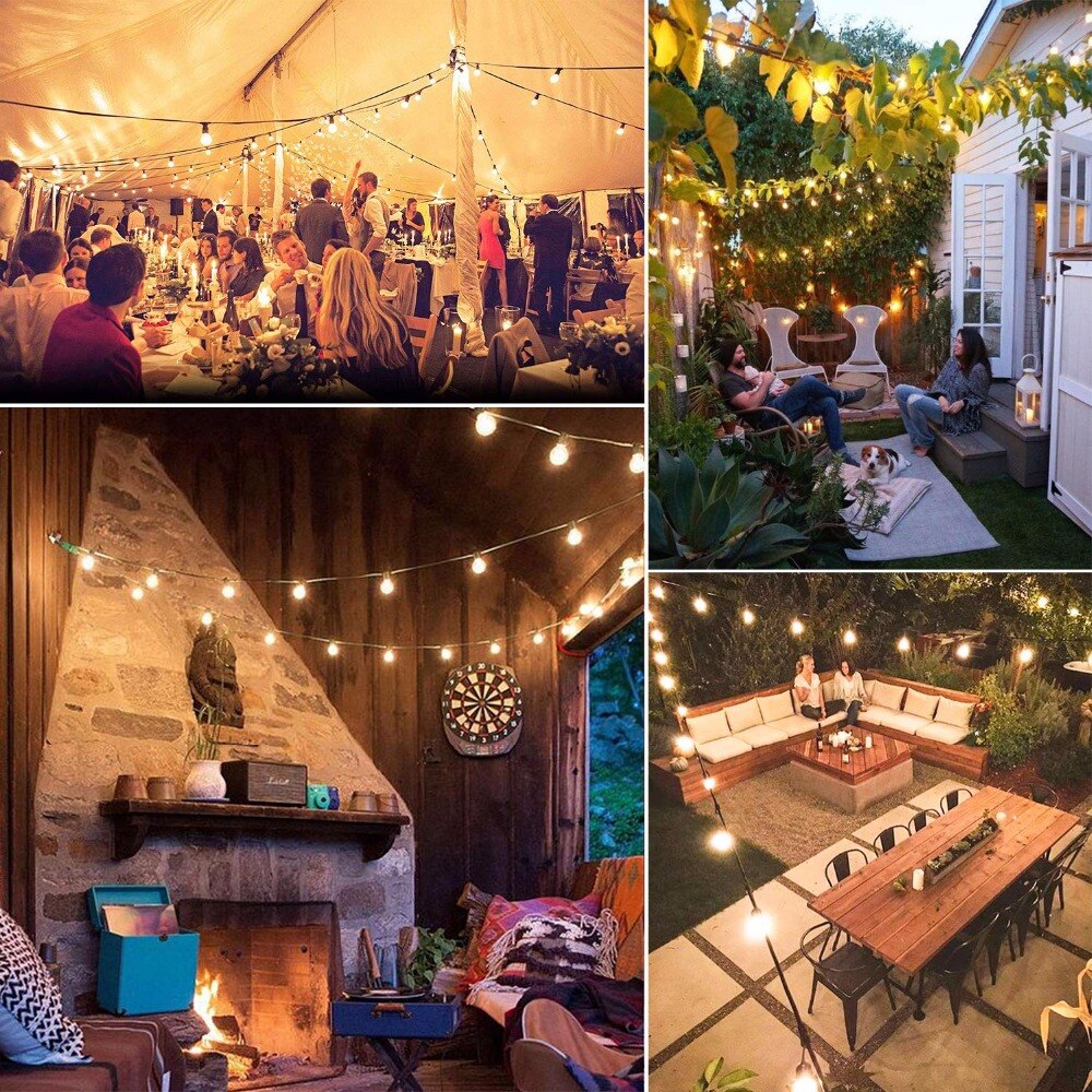 25X G40 Clear Globe Bulbs, E12 Warm Replace G40 5W 7W Incandescent Bulbs, Same Effect Replaceable Light Bulb for G40 Strands