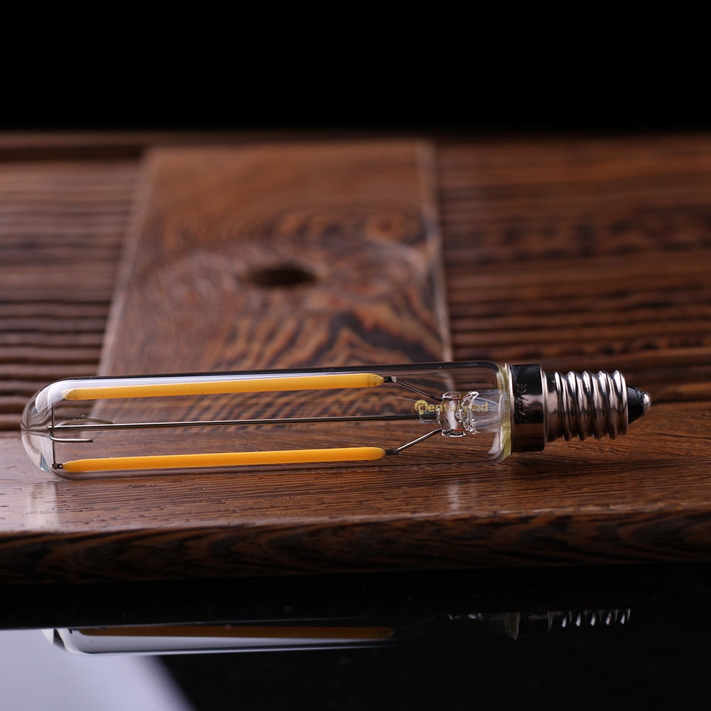T20 T6 Tubular Lamp Retro LED Long Filament Bulbs 2W 2700K,E12 E14 110V 220VAC Chandelier Pendant Lighting Dimmable