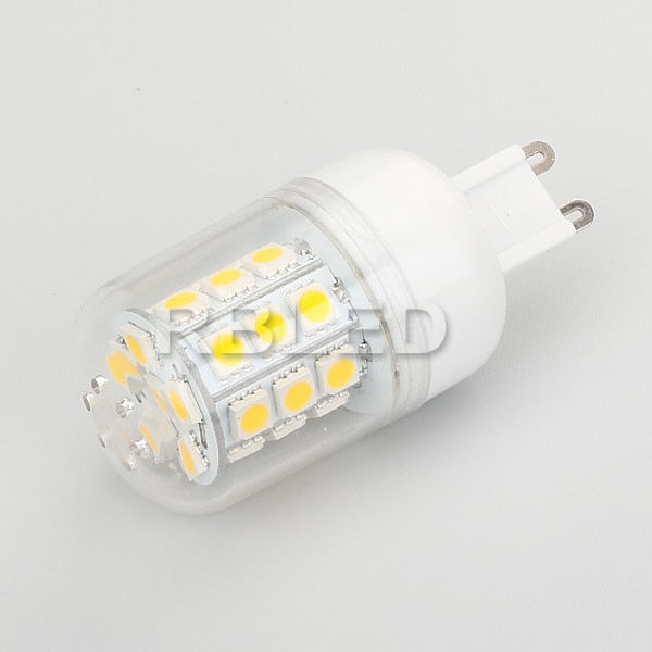 1pcs/lot G9 LED Bulb 5W 220-240VAC Warm White 27LEDs 3-CHIP SMD5050 T7 Eye Protected Bi-pin 360degree Corn Lamp