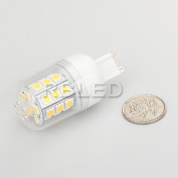 1pcs/lot G9 LED Bulb 5W 220-240VAC Warm White 27LEDs 3-CHIP SMD5050 T7 Eye Protected Bi-pin 360degree Corn Lamp