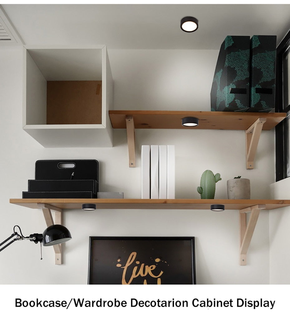 DBF Ultra-thin LED Surface Mount Ceiling Lamp 3W 5W 7W 9W Black/White/Gold Housing Ceiling Spot Lamp for Home Living room Decor