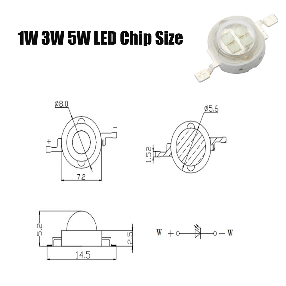 10pcs High Power LED Chip 1W 3W Warm Cold White Red Blue lamp Bulb Diodes SMD110-120LM LEDs Chip For 3W-18W Spot light Downlight