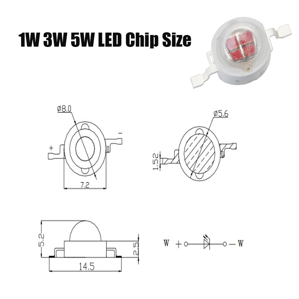 10pcs High Power LED Chip 1W 3W Warm Cold White Red Blue lamp Bulb Diodes SMD110-120LM LEDs Chip For 3W-18W Spot light Downlight
