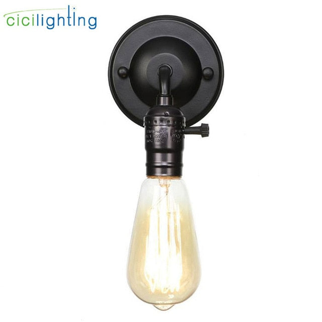 Pull chain switch scones led wall lights Chrome loft style retro vintage iron bedroom wall lamp bedside lampen stair wandlamp