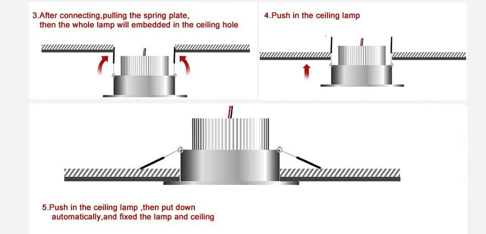 LED Ceiling Downlight Recessed 1Pcs 9W 12W 15W AC85V-265V 110V / 220V LED Wall lamp Spot light With LED Driver For Home Lighting