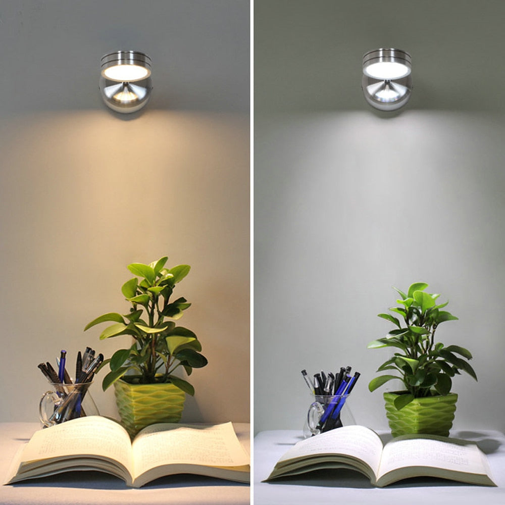 LED Wall lamp AC85-265v 5W Modern Bedroom Bedside Lamp Degree Angle Adjustable wall light Reading lamps with switch