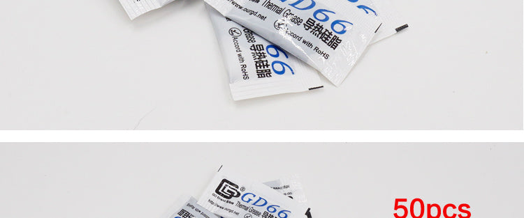 GD66 Thermal Conductive Grease Paste Silicone Plaster For LED Chip Heatsink Compound 50 Pieces Grams High Performance Gray