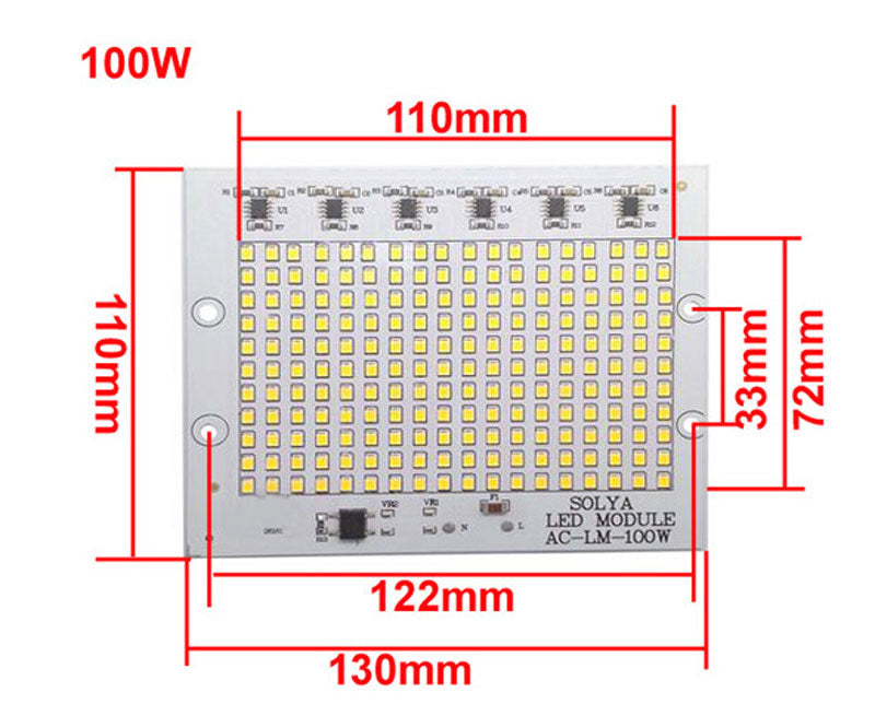 COB LED Chip 100W 50W 30W 20W 10W Smart IC No Need Driver LED SMD Beads FOR Floodlight Spotlight outdoor lamp