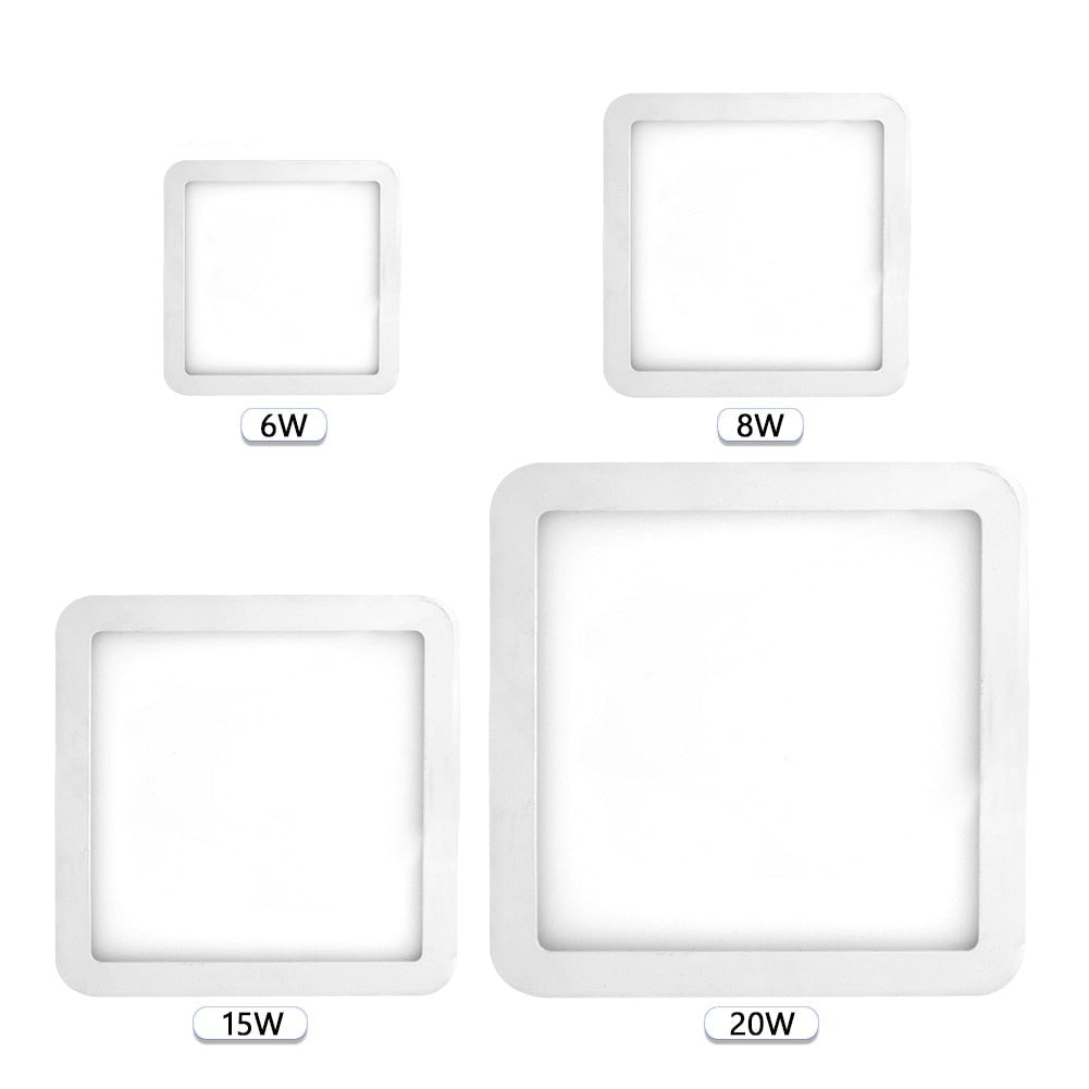 Ultra Bright 6W 8W 15W 20W Led Ceiling Recessed Downlight Round/Square Panel light 1800Lm Led Panel Bulb Lamp Light Cool White
