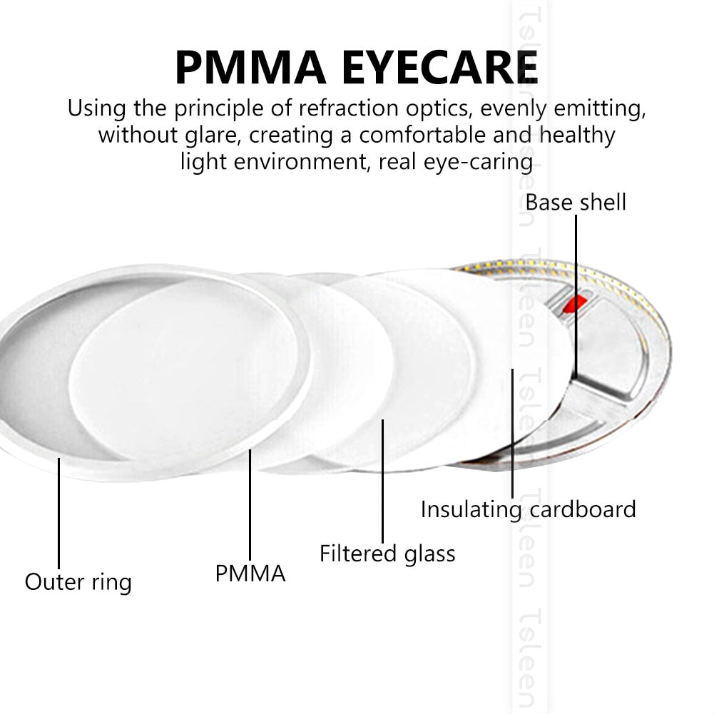 Ultra Bright 6W 8W 15W 20W Led Ceiling Recessed Downlight Round/Square Panel light 1800Lm Led Panel Bulb Lamp Light Cool White