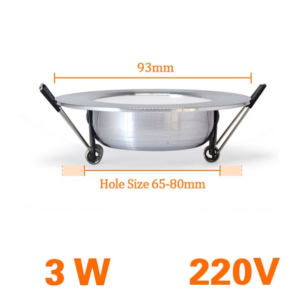 LED Downlight Ceiling silvery 3W 5W 7W 9W 12W 15W 18W Warm white/cold white Bright silver led light AC 220V 230V 240V 110V