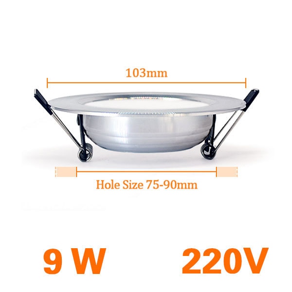 LED Downlight Ceiling silvery 3W 5W 7W 9W 12W 15W 18W Warm white/cold white Bright silver led light AC 220V 230V 240V 110V