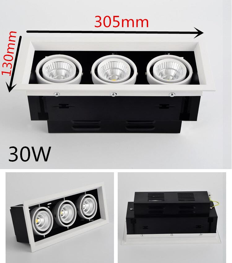 FREE 10W 20W 30W LED COB Spot Led Downlight Dimmable AC85-265V Warm/ Natural/Cold White Recessed LED ceiling Lamp Spot Light