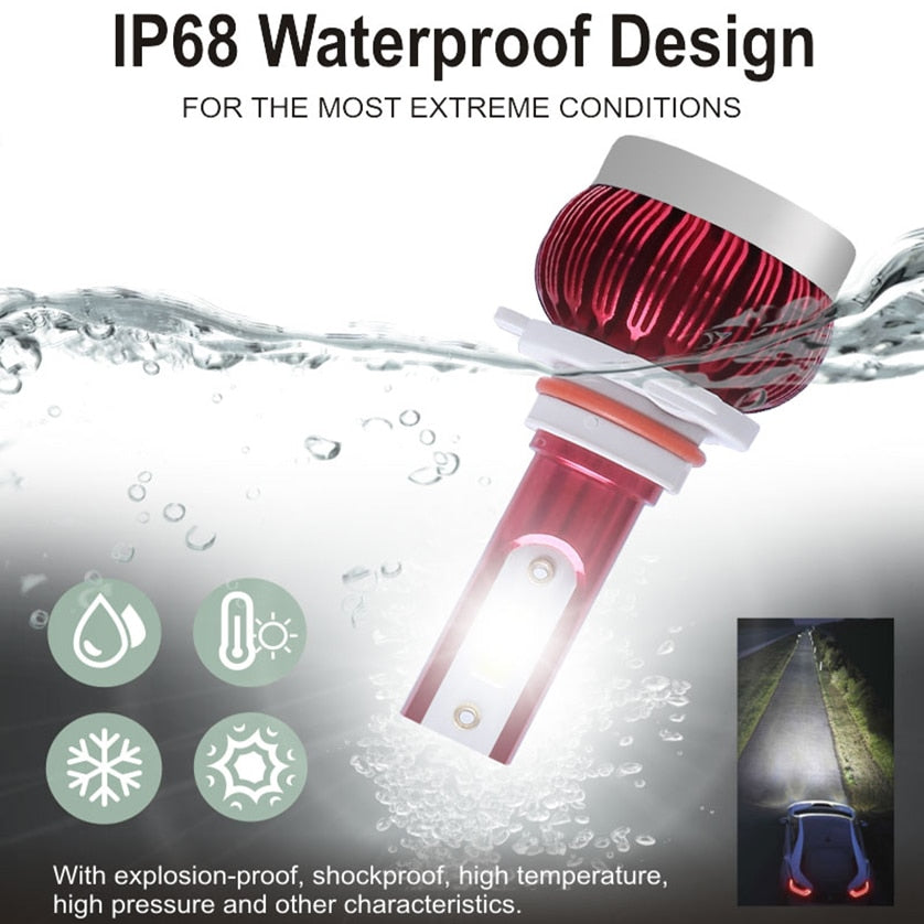 Car Led Headlight 16000LM H1 H3 H7 H8 H9 H11 9005 HB3 9006 HB4 9012 HIR2 H4 9003 Hi/Lo 9004 9007 H13 Auto head Lamp Bulb